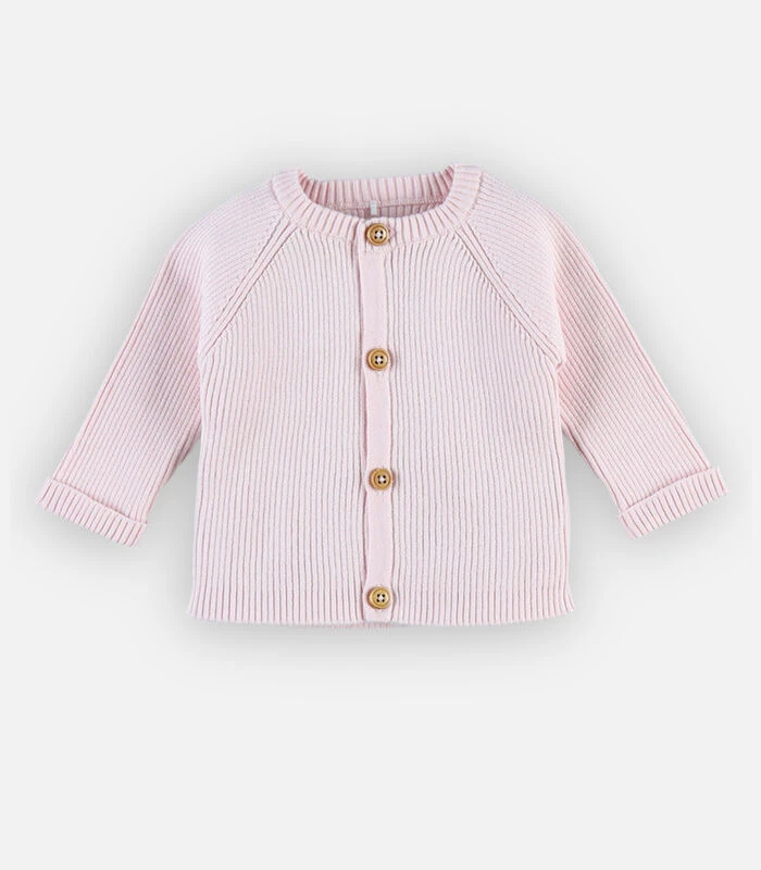 Gebreide Cardigan, Lichtroos 3 Gebreide Cardigan, Lichtroos - Afbeelding 3