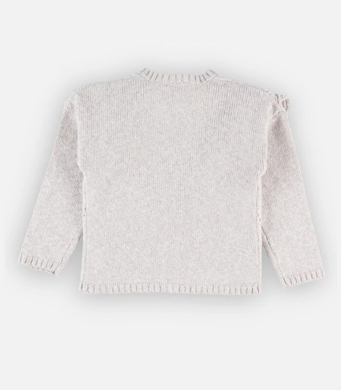 Gebreide Cardigan Met Ruches, Beige 5 Gebreide Cardigan Met Ruches, Beige - Afbeelding 5