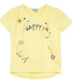 T-shirt Met Korte Mouwen En Fantasievolle Opdruk