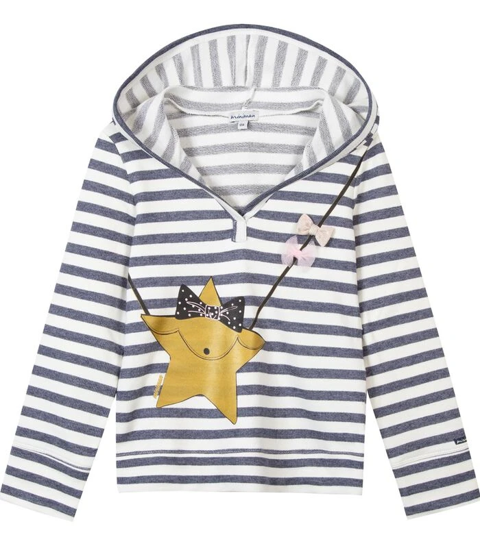 Gestreepte Hoodie Met Bedrukt Motief 1 Gestreepte Hoodie Met Bedrukt Motief