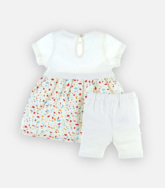 Jurk + Legging Set, Ecru 4 Jurk + Legging Set, Ecru - Afbeelding 4