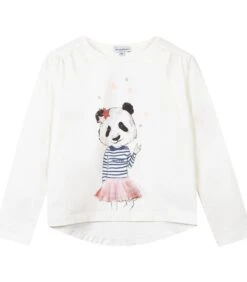 T-shirt Met Lange Mouwen En Panda-print