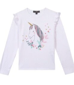 Oeko-Tex T-shirt Met Lange Mouwen En Eenhoornmotief