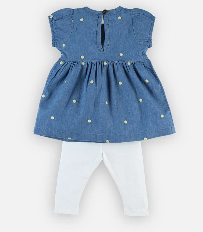 Jurk + Legging Set, Denim 3 Jurk + Legging Set, Denim - Afbeelding 3