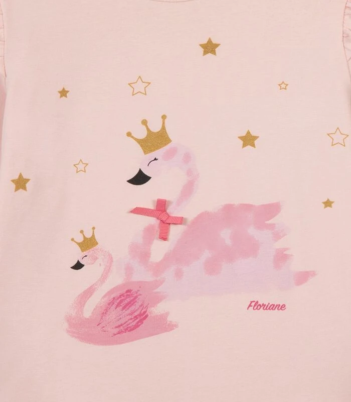 Oeko-Tex T-shirt Met Lange Mouwen En Zwanenmotief 3 Oeko-Tex T-shirt Met Lange Mouwen En Zwanenmotief - Afbeelding 3